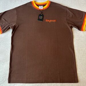Brown and Orange Short Sleeve Tee